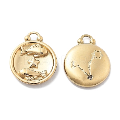 PVD Vacuum Plating 304 Stainless Steel Rhinestone Pendants STAS-R130-01G-08-1