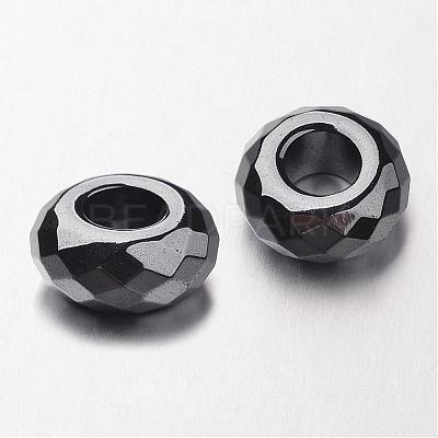 Non-magnetic Synthetic Hematite European Beads G-F300-53-09-1