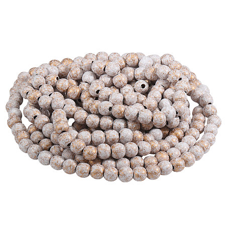 Christmas Wood Round Beads Hanging Ornaments HJEW-CA00082-1