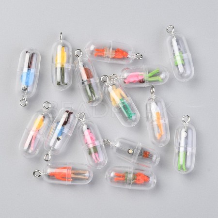 Plastic Mini Capsule Pendants KY-B001-01-1