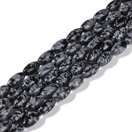 Natural Snowflake Obsidian Beads Strands G-K362-I16-06-1