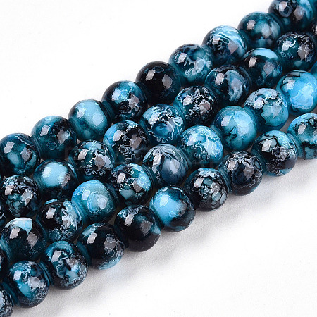 Baking Paint Glass Beads X1-DGLA-N003-6mm-A08-1