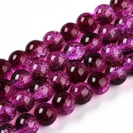 Transparent Crackle Glass Bead Strands GLAA-T025-8mm-02F-1