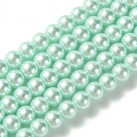 Eco-Friendly Dyed Glass Pearl Beads Strands HY-A008-6mm-RB043-1