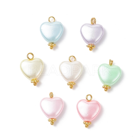 Opaque Acrylic Heart Pendants PALLOY-JF04283-02-1