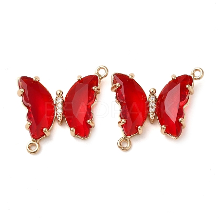 Brass Pave Faceted Glass Connector Charms FIND-Z020-04M-1