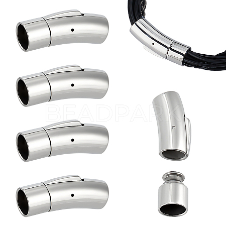 6Pcs 304 Stainless Steel Watch Band Clasps STAS-UN0058-20-1