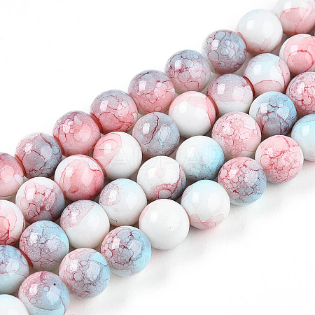 Baking Paint Glass Beads Strands DGLA-N003-10mm-C03-1