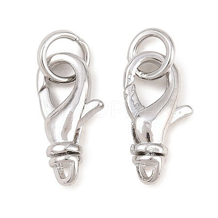 Brass Lobster Claw Clasps KK-H287-08A-P-1