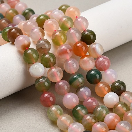 Natural Agate Beads Strands G-F814-A02-8mm-1
