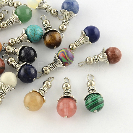 Natural & Synthetic Mixed Stone Pendants X-G-Q459-02-1