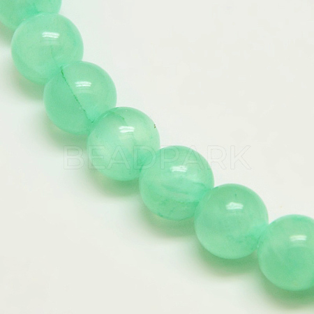Dyed Natural Green Jade Beads Strands JBS053-8MM-27-1