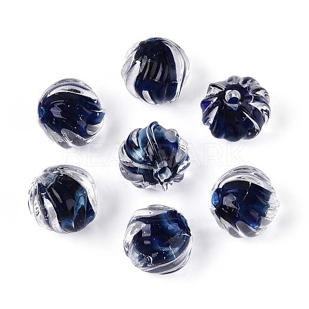 Textured Inner Flower Handmade Lampwork Beads LAMP-T024-07A-1