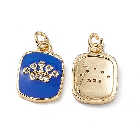 Brass Micro Pave Cubic Zirconia Enamel Pendants KK-E068-VB149-1-1