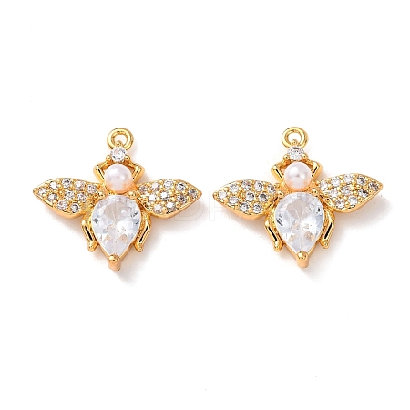 Brass Micro Pave Cubic Zirconia Pendants KK-A284-14G-03-1