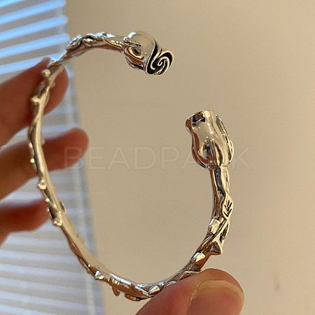 Rose Alloy Cuff Bangles for Women FS-WGA3415-01-1