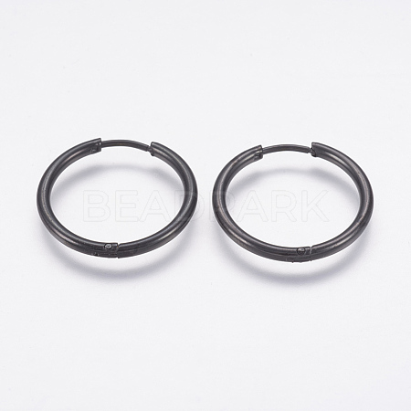 304 Stainless Steel Hoop Earrings X-EJEW-P138-01-20mm-B-1