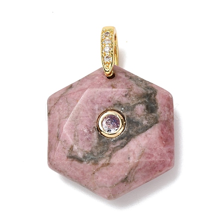 Natural Rhodonite Faceted Pendants G-B188-03G-06-1