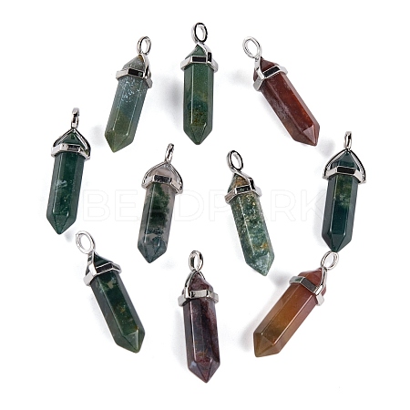 Natural Indian Agate Pointed Pendants G-M378-01P-A39-1
