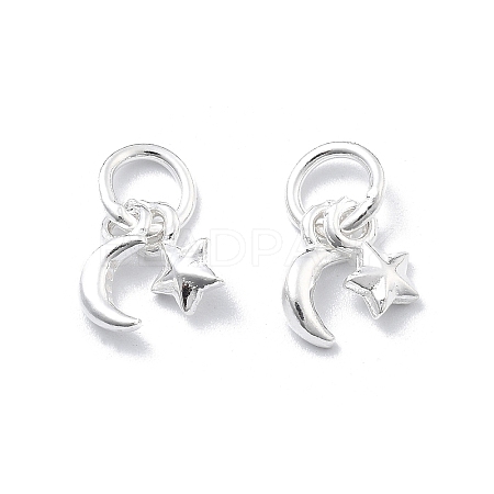 Fine Silver Moon Star Charms STER-D302-02S-1