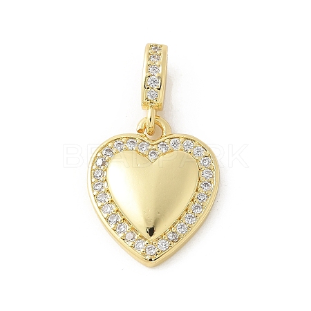 Brass Micro Pave Cubic Zirconia Pendants KK-P294-28G-02-1