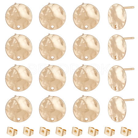 BENECREAT 8 Pair Brass Stud Earring Findings KK-BC0013-07-1