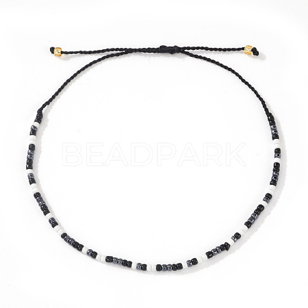 Glass Seed Bead Braided Bead Bracelets XN3042-12-1