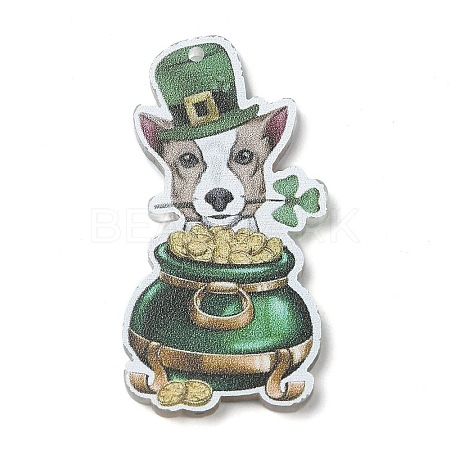 Saint Patrick's Day Opaque Printed Acrylic Pendants MACR-M038-01H-1