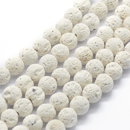 Synthetic Lava Rock Round Beads Strands X-G-E508-04-6mm-1-1