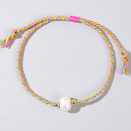 Natural Freshwater Pearl Bead Braided Bead Bracelets JH8725-9-1