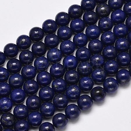 Dyed Natural Lapis Lazuli Round Beads Strands G-M169-12mm-05-1
