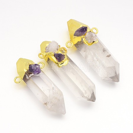Natural Crystal Pointed Links connectors X-G-P068-08M-1