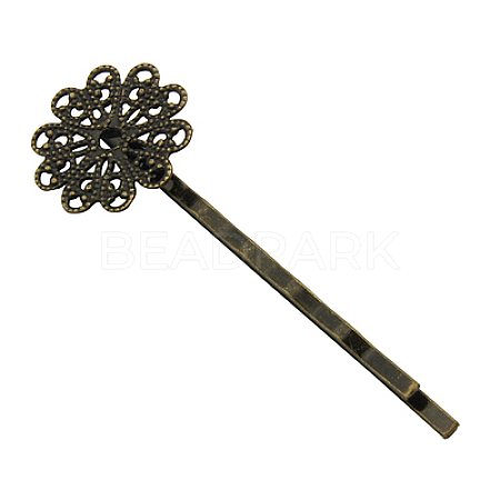 Brass Hair Bobby Pin Findings HJEW-H010-AB-1