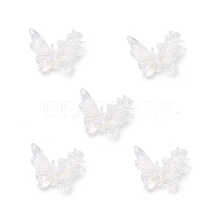 Butterfly with Flower Transparent Resin Cabochons FIND-L019-06A-1