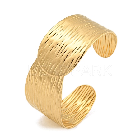 Real 18K Gold Plated 304 Stainless Steel Cuff Bangles BJEW-L695-001G-01-1