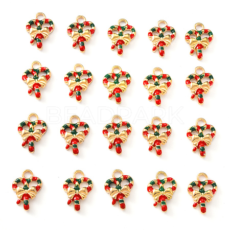 20Pcs Light Gold Alloy Enamel Pendants ENAM-YW0001-41-1