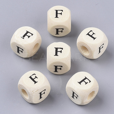 Printed Natural Wood Beads WOOD-T026-001F-1