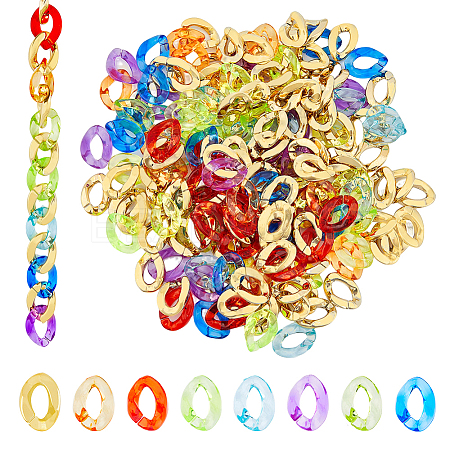 SUPERFINDINGS Acrylic & CCB Plastic Linking Rings OACR-FH0001-042-1
