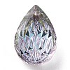 Embossed Glass Rhinestone Pendants GLAA-J101-05A-001VL-2