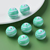 Opaque Striped Acrylic Beads MACR-S373-27B-07-6