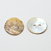 2-Hole Flat Round Mother of Pearl Buttons SHEL-N033-10-2
