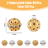 120Pcs 2 Colors Alloy Rhinestone Beads RB-HY0001-05-2