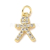 Brass Micro Pave Cubic Zirconia Charms KK-I383-05G-03-1