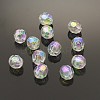 AB Color Plated Clear AB Transparent Acrylic Round Beads X-TACR-PL642-8mm-22-1