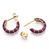 Enamel C-shape Stud Earrings EJEW-N052-05F-4
