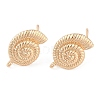Ocean Style Brass Stud Earring Findings X-KK-N256-09A-G-1