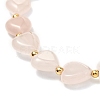 Heart Beads Stretch Bracelet for Girl Women BJEW-JB06938-01-4