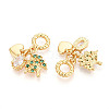 Brass Micro Pave Cubic Zirconia European Dangle Charms KK-N271-12G-2