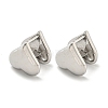 Heart Brass Hoop Earrings EJEW-L211-011L-P-1