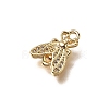 Brass Micro Pave Cubic Zirconia Charms KK-B152-07B-G-2